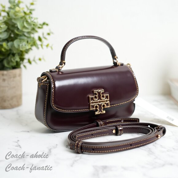 Tory Burch Britten Mini Top Handle Crossbody 153726 Tempranillo NWT - Picture 2 of 11